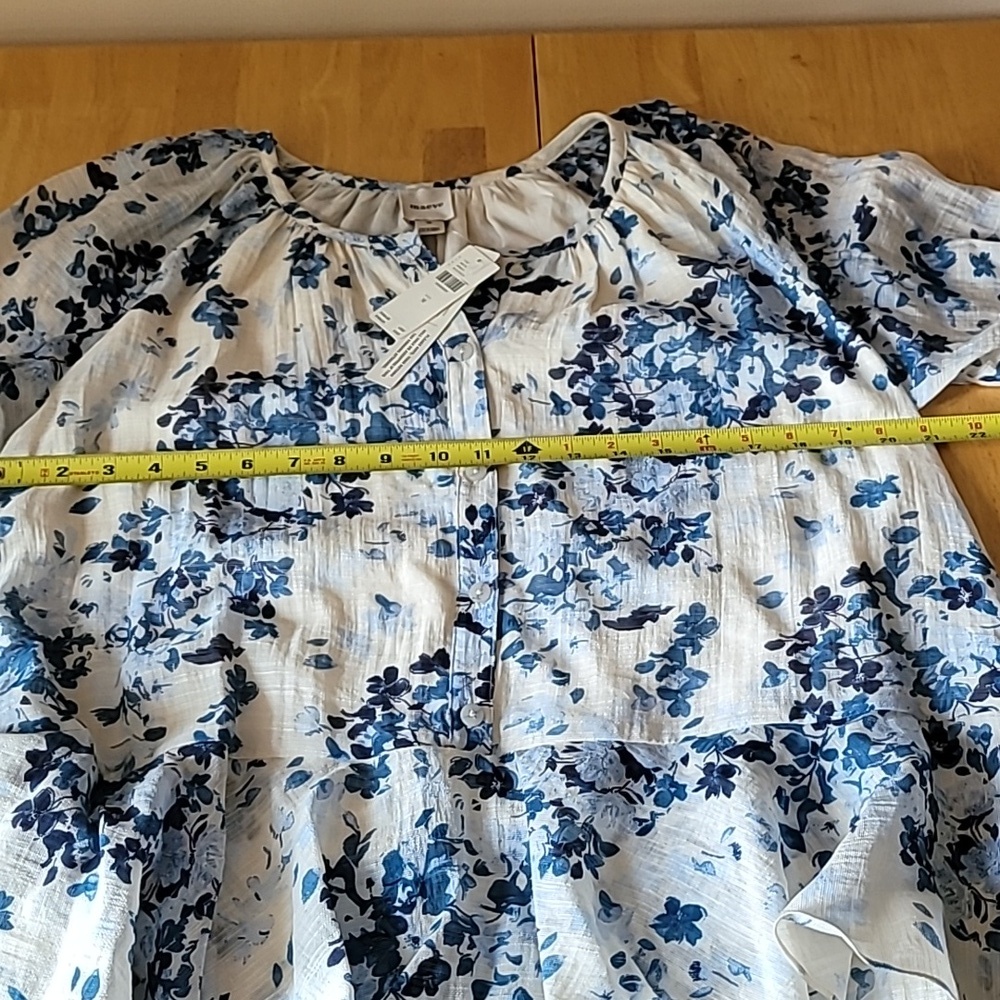 Anthropologie Maeve Long-Sleeve V-Neck Mini Swing Dress - Picture 9 of 11